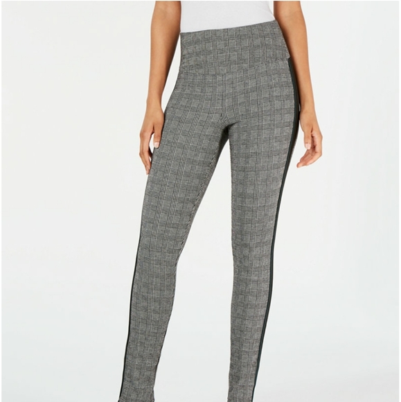 INC International Concepts Pants - INC Glen Plaid Shaping Leggings with Extended Size